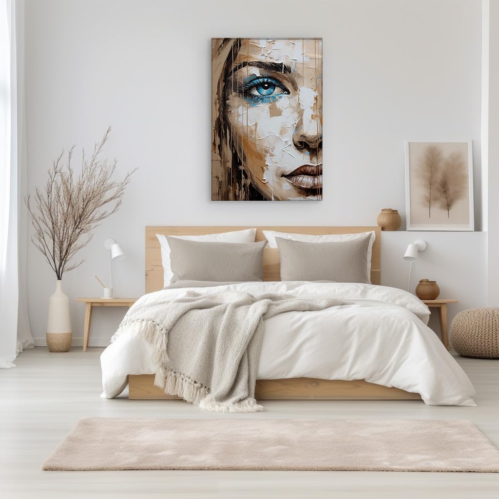 Canvas for Living Room. Gaze into The Surreal: A Digital Portrait Where Dreamscapes and Reality Collide, 27 x 18 inch Canvas Wall Art - Contemporary Masterpieces - Inspirational Office Decor