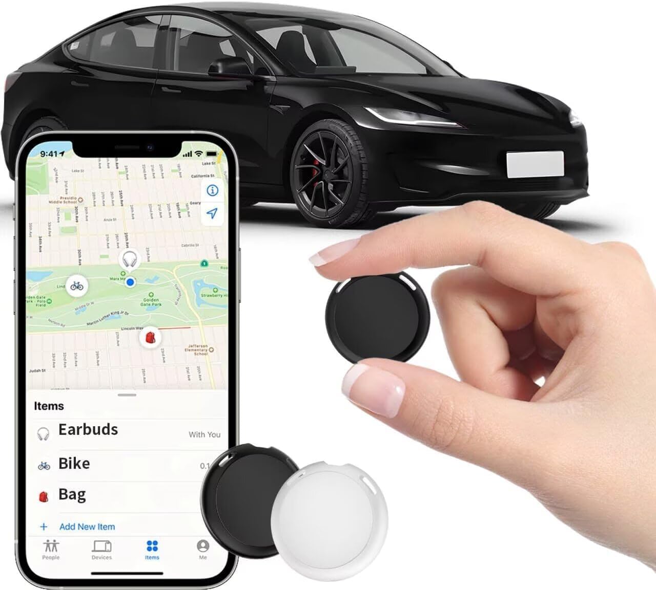 2 Pack GPS Trackers for Vehicles Work with Find My(iOS Only)Mini Car Finder