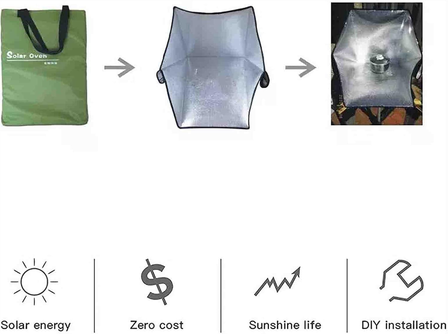 Solar Oven Bag for Outdoor Sun, Camping, Travel - Portable Cooking Emergency Tool