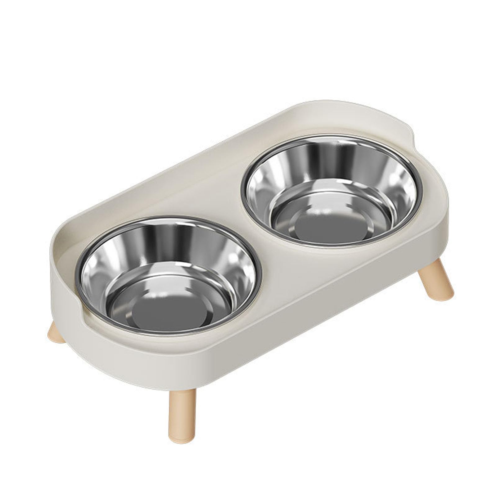 Muiltvoe Elevated Dog Bowls, Stainless Steel Double Bowls with Splash Guard and Non Slip Rubber Feet, Raised Dog Bowl Stand for Small to Medium Dogs
