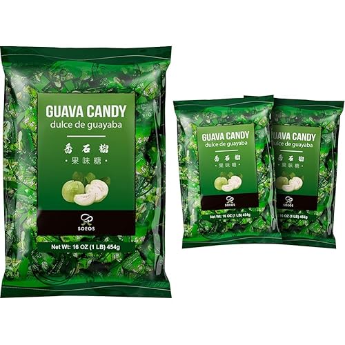 Soeos Caramelos de guayaba, Classic Series China, caramelos duros de guayaba, 16 onzas (paquete de 3)