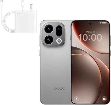 OPPO Find X9, Titanium Gray CPH2797, SIM-Free SUPERVOOC 67W Dual Port Rapid Charging Adapter Type-C to Type-C Cable Included