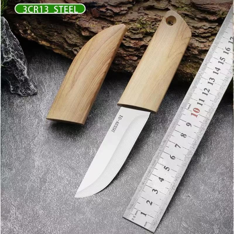 NBGDY Sharp Pocket Knife with Sheath,Hunting,Fishing, Camping, bushcraft and Outdoor Activities knife .3cr13 Stainless steel blade and non -slip handle Knife