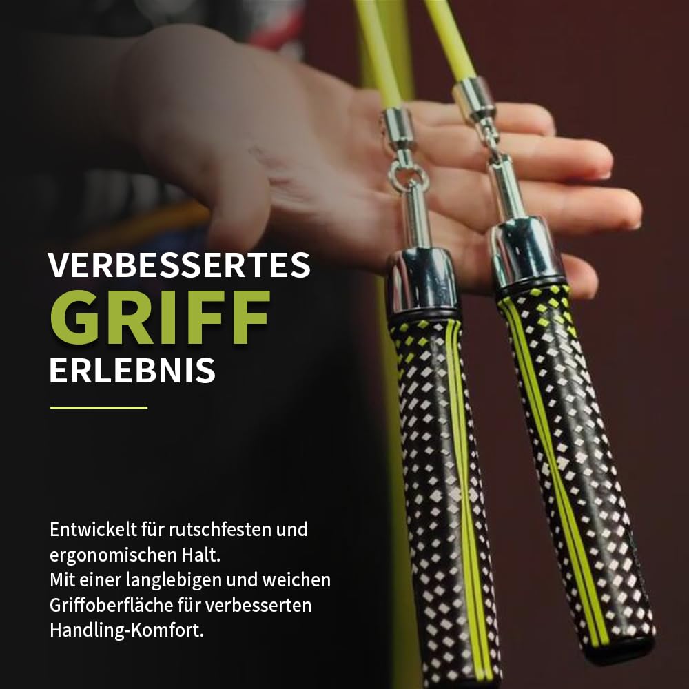 HEREROPE 1/4LB Gewichtetes Springseil für Geschwindigkeit, Cardio, Boxen & Workout, Springseil mit Kugellager, Komfortable & Ergonomische
