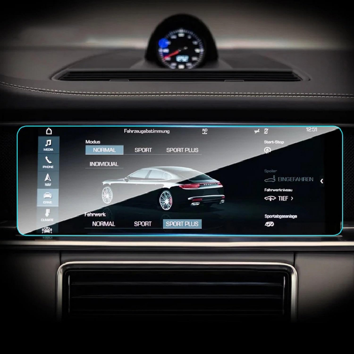 Film TPU transparent pour console Porsche Panamera 2017-2023 protecteur radio et navigation GPS