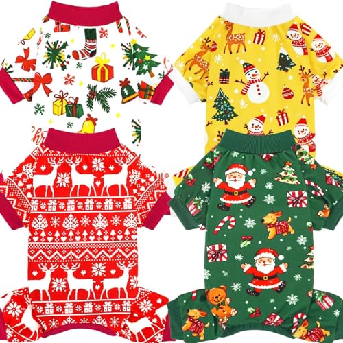 Vêtements pour animaux de compagnie XPUDAC pyjamas de Noël pour les soirées au coin du feu