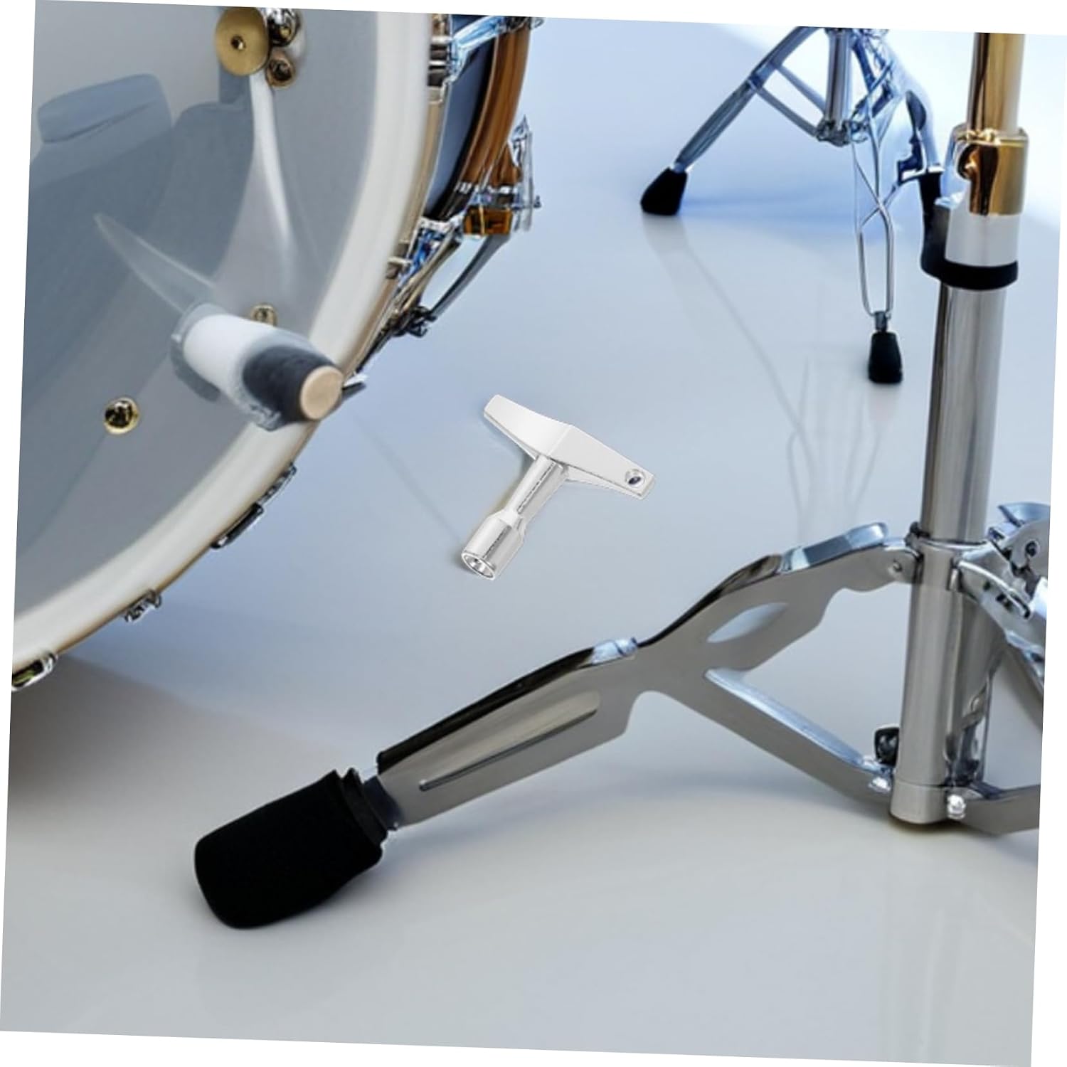 Four Corner Drum Key Tool for Fast Tuning, Aluminum Alloy Silver image 5