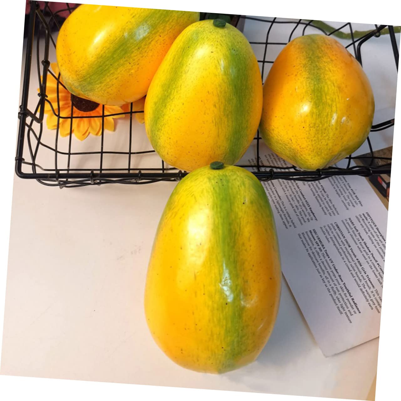 Cabilock Simulation Papaya Model Decorative Papaya Models Artificial Papaya Artificial Fruit Papaya Realistic Fruit Ornaments Papaya Figurines Foam Papaya Fake Fruit Models Fake Foam Fruits