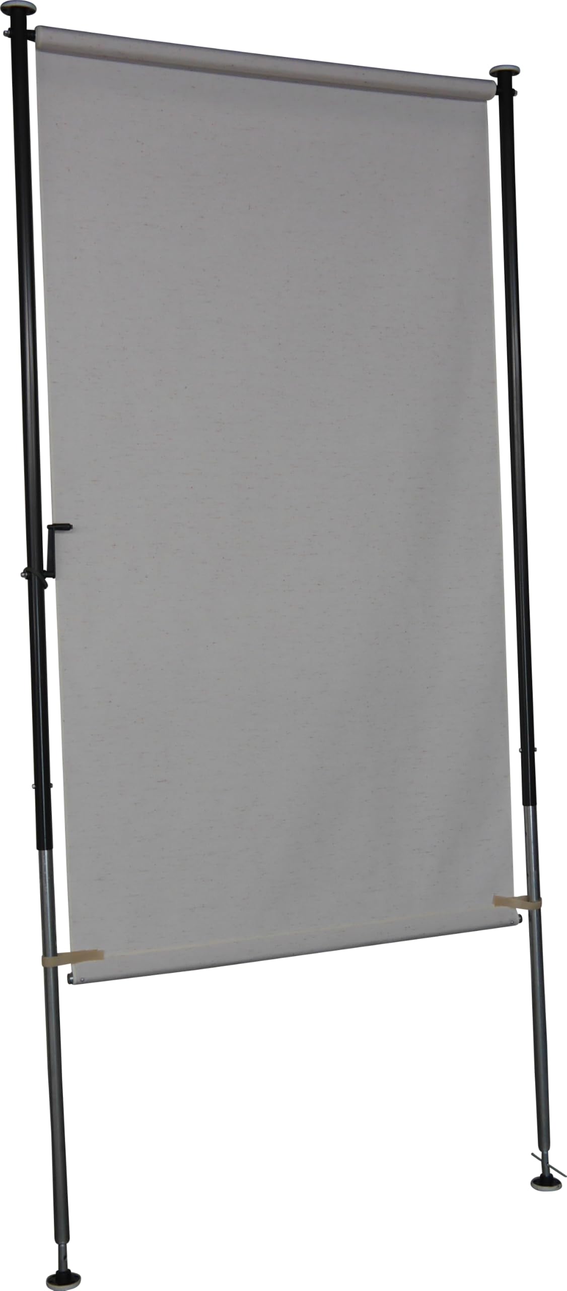 Angerer Balkonsichtschutz, Senkrechtmarkise mit Handkurbel, Terrasse/Balkon, Montage ohne Bohren, Made in Germany, hochwertiger Stoff, UV-beständig, höhenverstellbar, wasserabweisend, 150 cm Beige