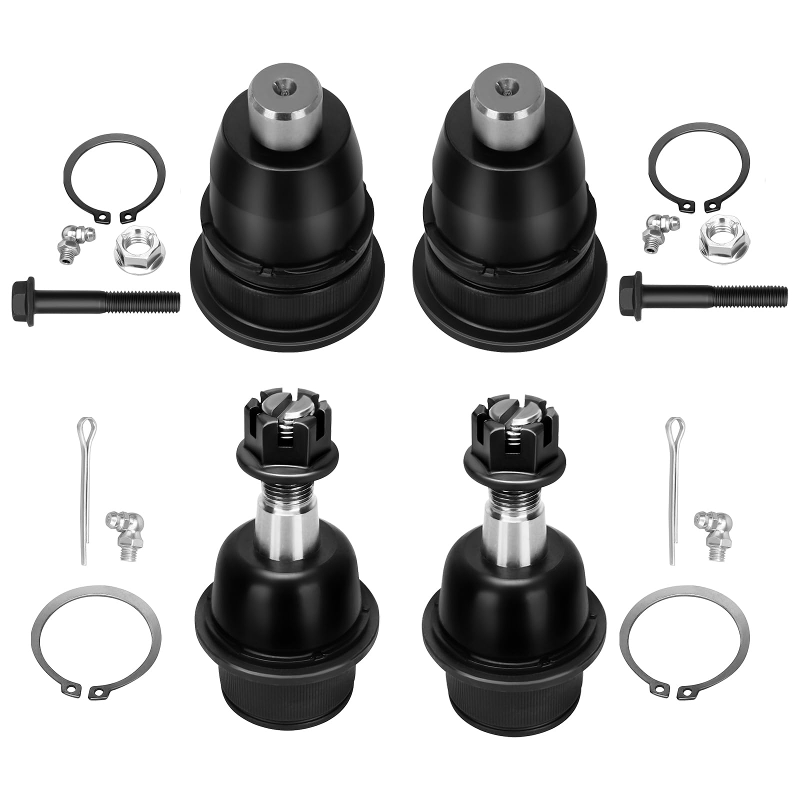 DRIVESTAR K6663 K6664 4PCS Upper and Lower Ball Joints, for Buick Rainier Chevy Trailblazer GMC Envoy Isuzu Ascender Saab 9-7X