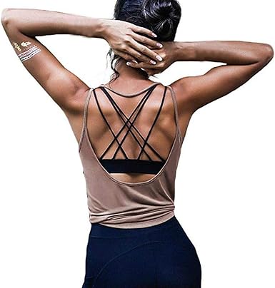 Workout Tops Backless Racerback Stretch 