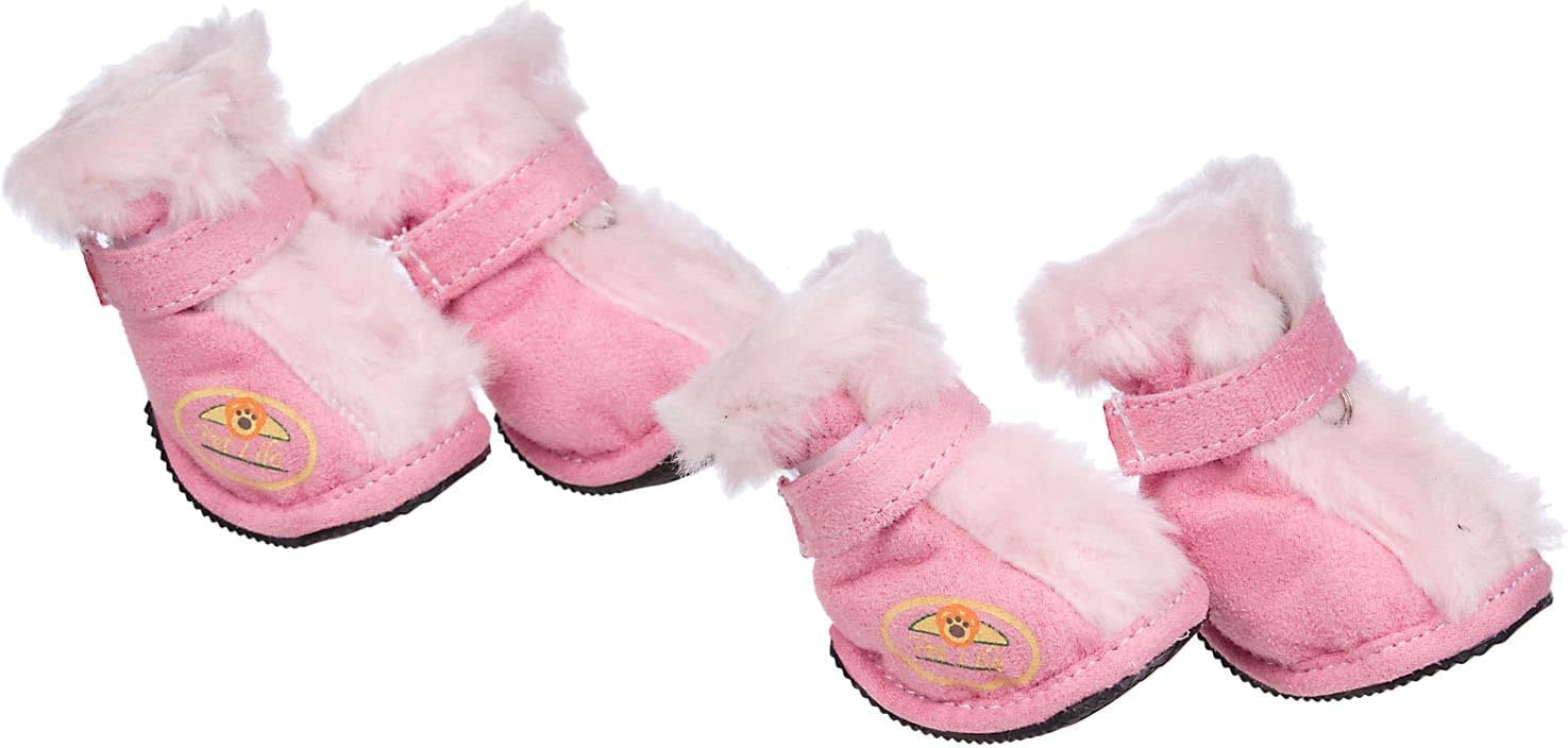 Pet Life Fashion Plush Premium Fur-Comfort Suede Supportive Pet Shoes