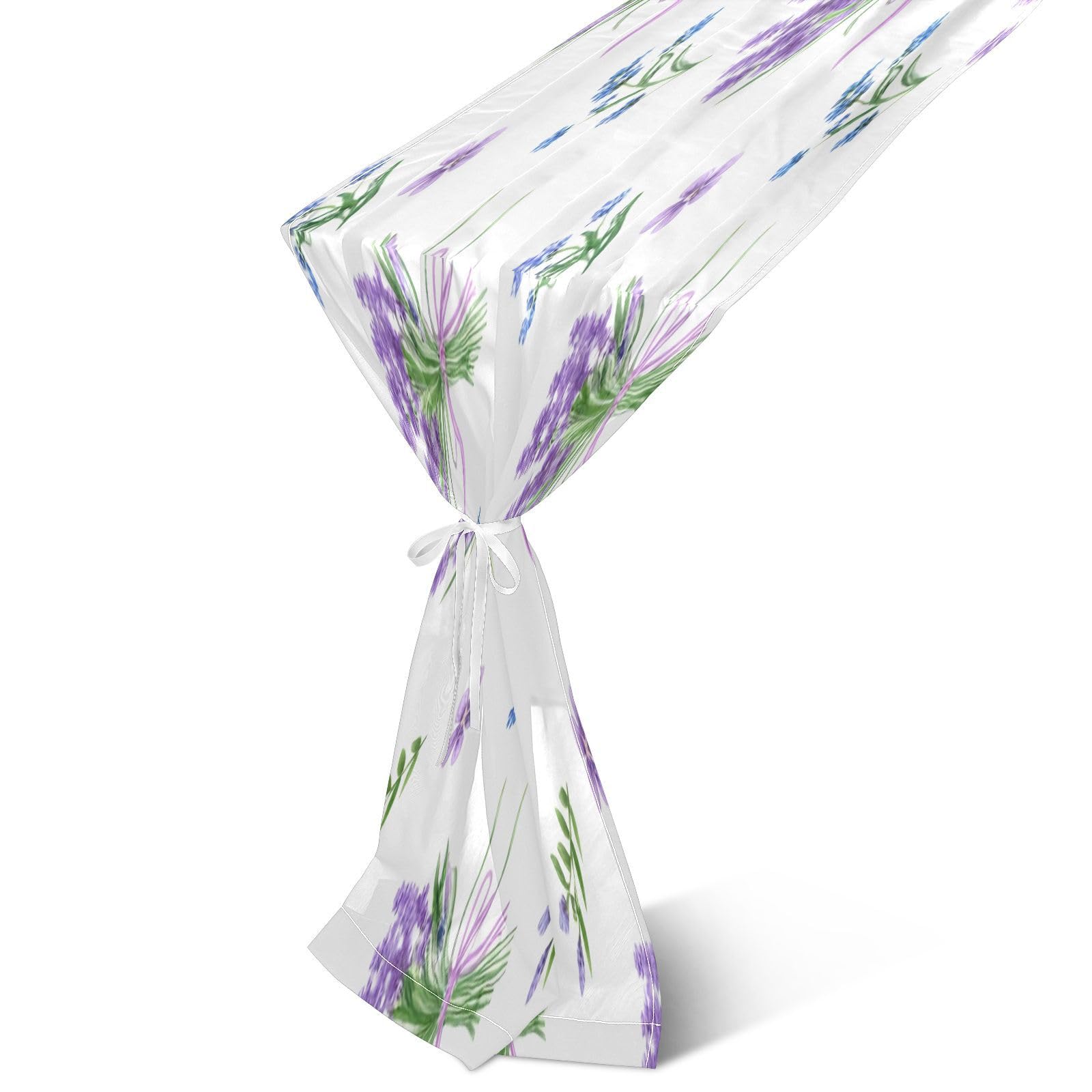 BURSTDDY Chiffon Table Runner,18x108Inch Lavender Gauze Table Runners for Wedding Party Birthday Home Decor Holiday Decorations