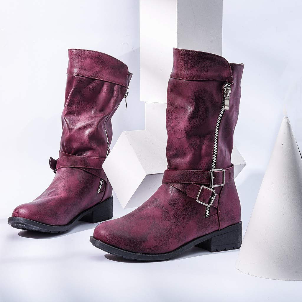 Stivali Donna Stivali a metà Polpaccio Combat Ankle Combat con Scarpe Basse Borchiate