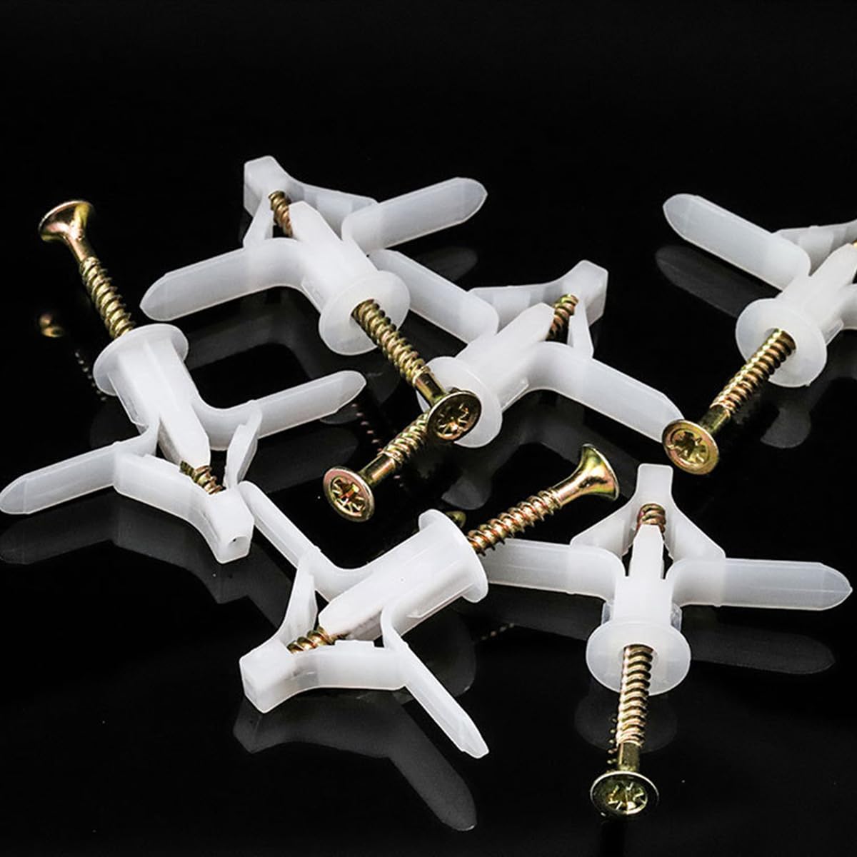 Kit Fai Da Te 100 Pezzi Set Tasselli Cartongesso 100 Pezzi - Farfalla E Aereo Con Viti - Per Pareti Cave E Materiali Fragili Viti Zincate Fori - 7