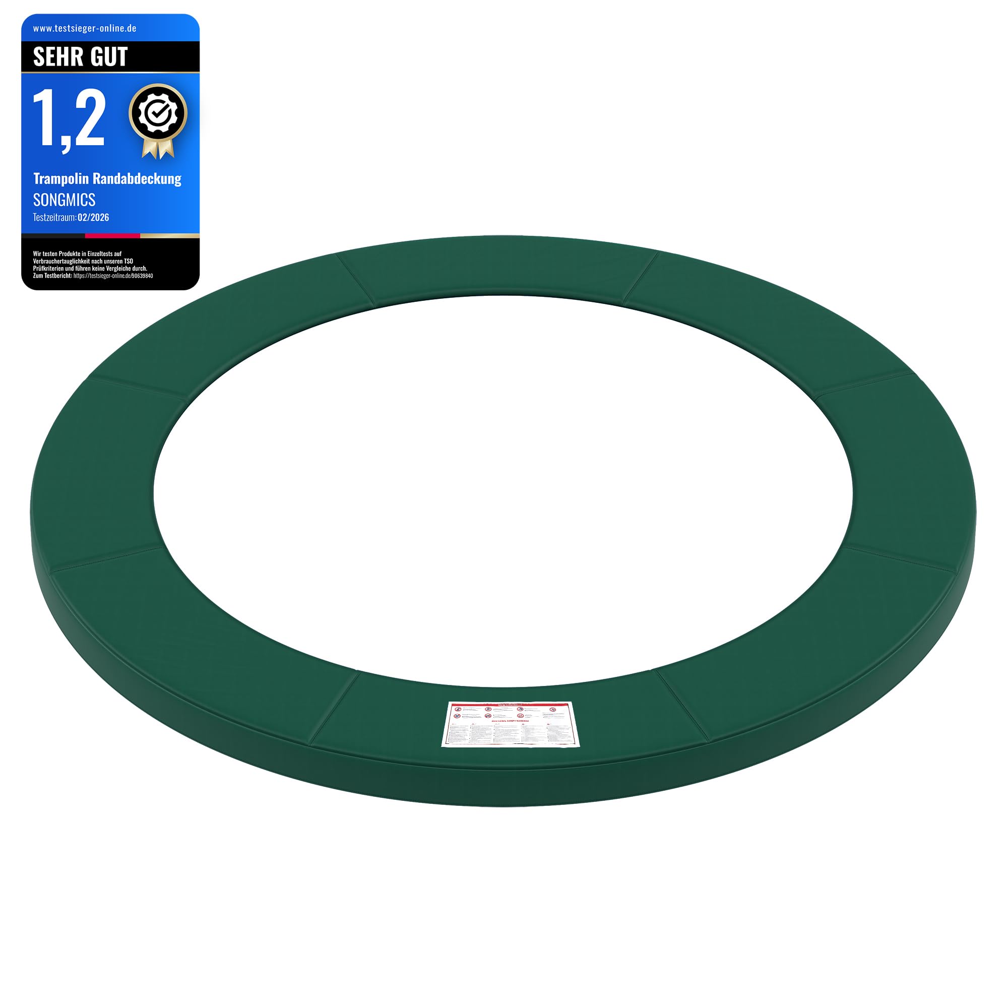 SONGMICS Trampolin Randabdeckung, Ø 183 244 305 366 427 cm, Federabdeckung, Randschutz, Sicherheitsmatte, UV-resistent, reißfestes Trampolinzubehör, Standardgröße