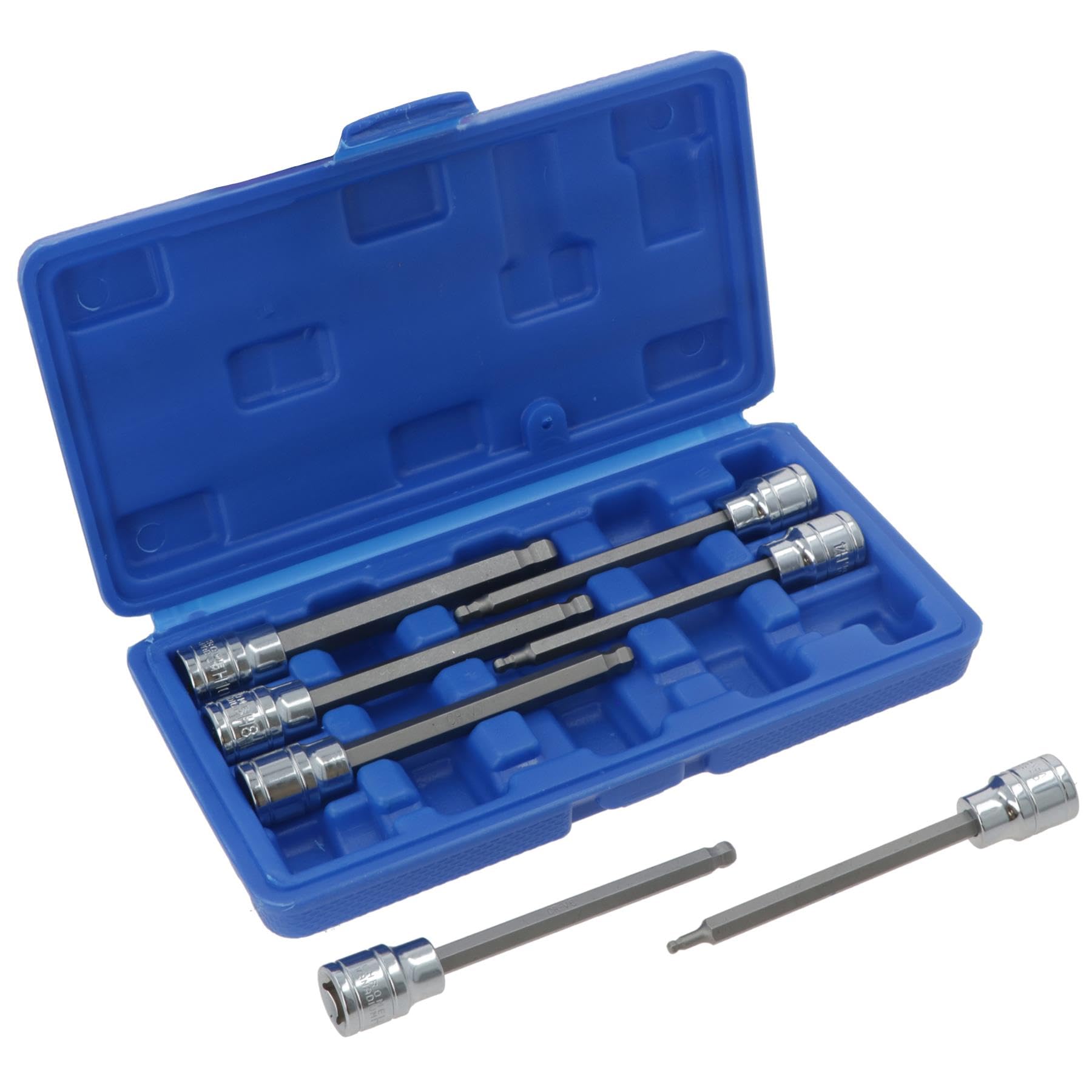Long Ball Ended Hex Allen Key Socket Bit Set 3/8"" Drive 3mm - 10mm AT641