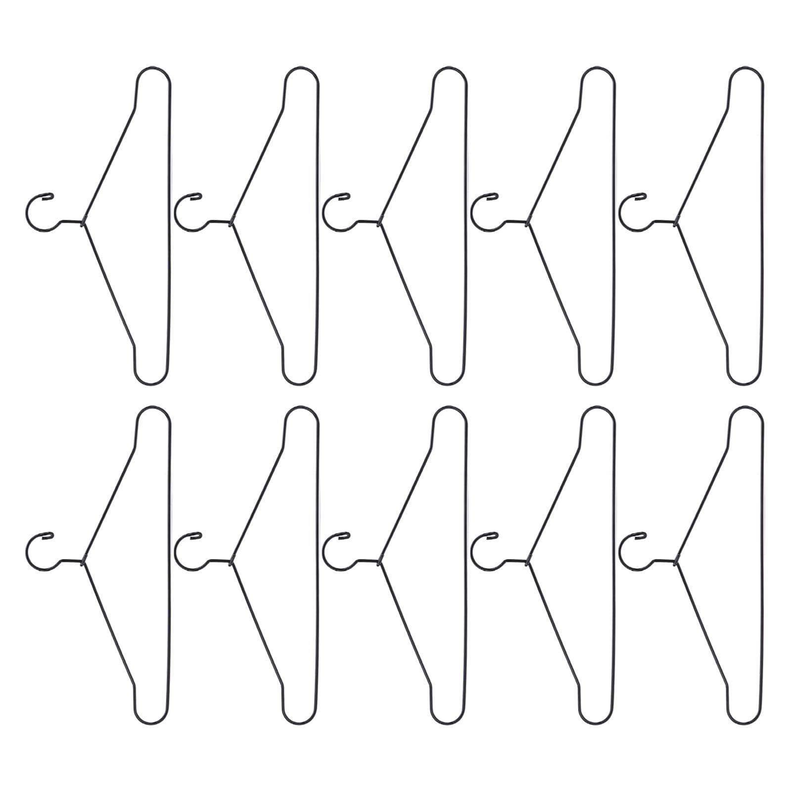 Doll Clothes Hangers, 10Pcs Doll Clothes Hangers Hangers Doll Hangers with Metal Miniature Mini Cute Cartoon for Closet Decor Accessories Black (150mm)