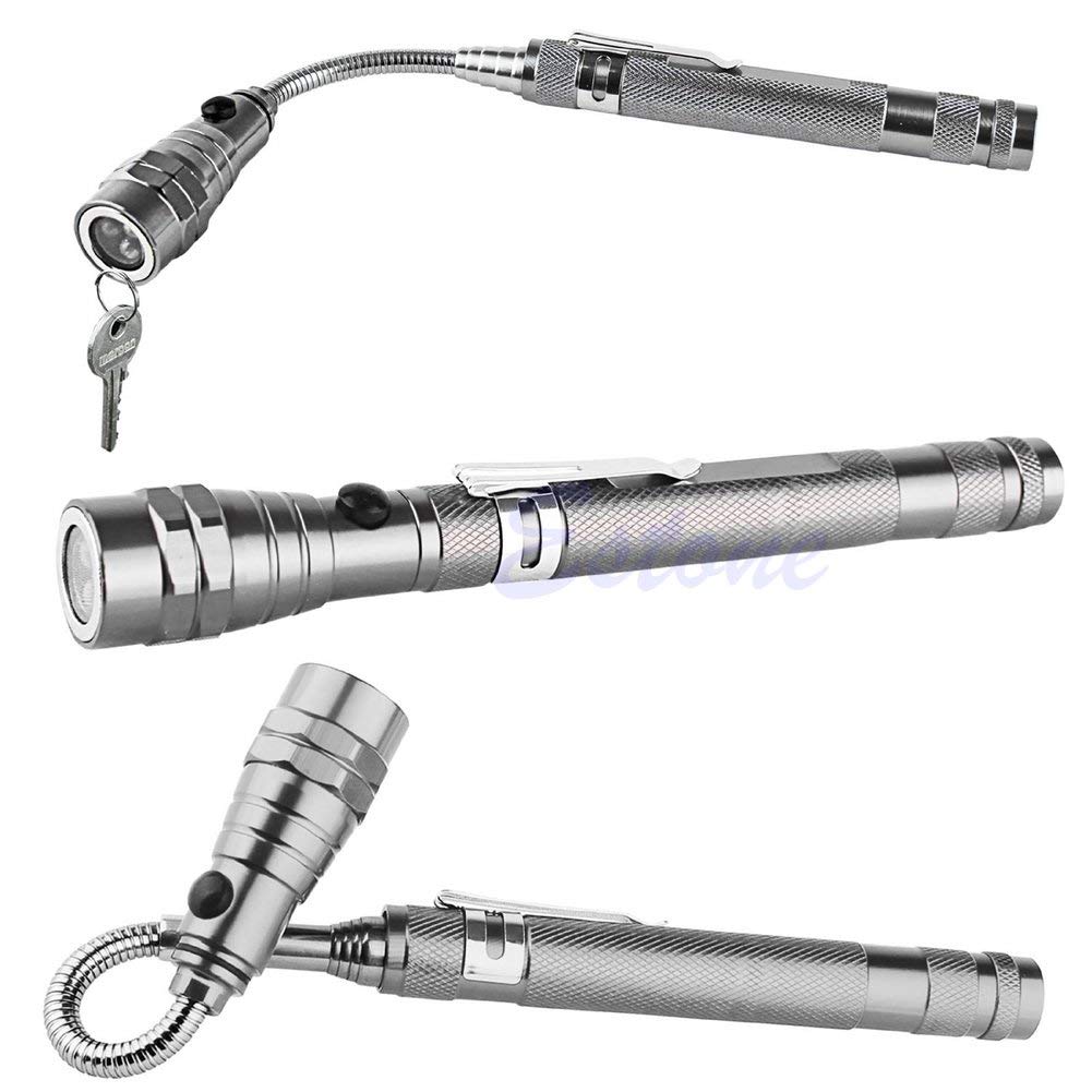 Simplelife Silver Flexible 3 Led Magnetic Telescopic Torch Pick Up Tool Flashlight