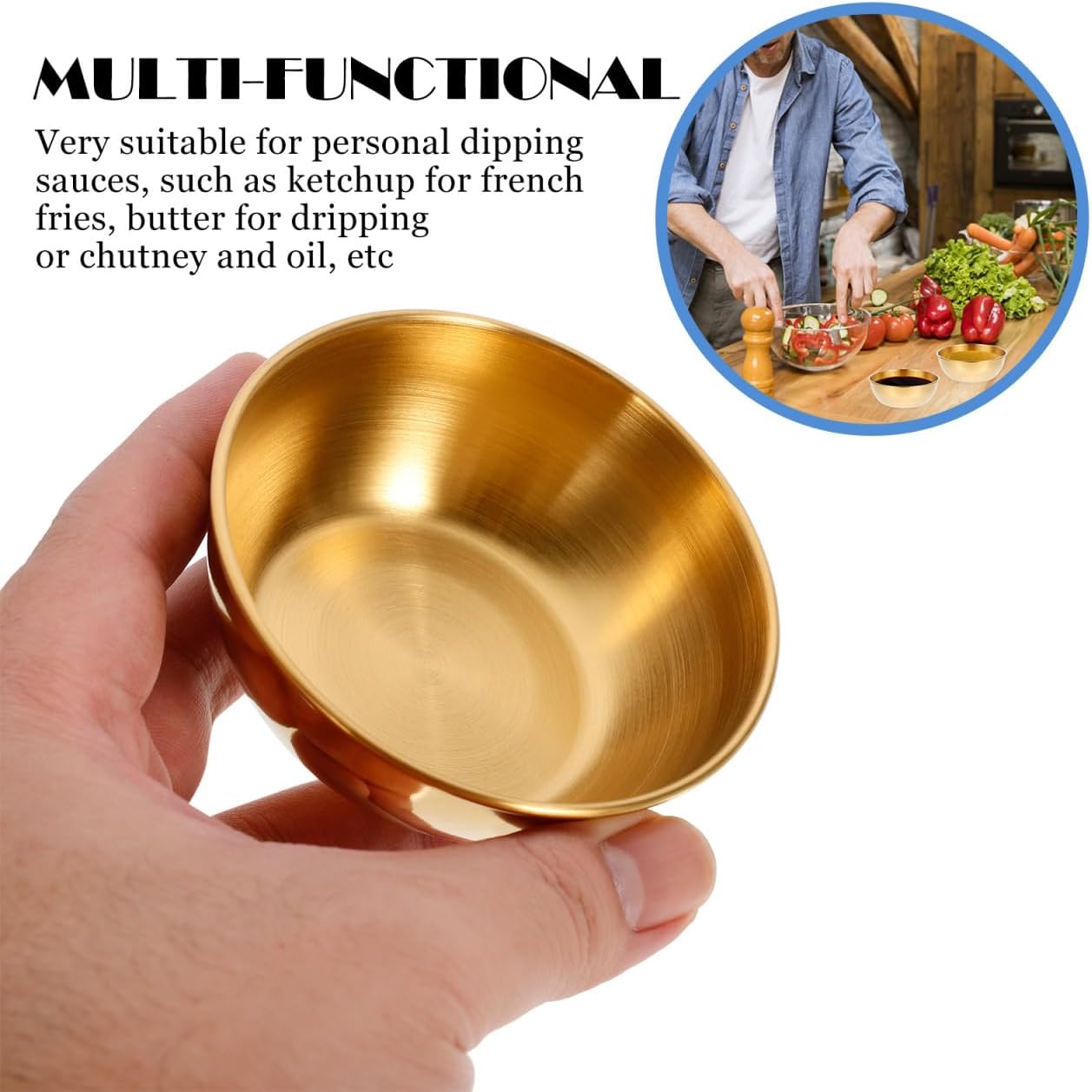 Stainless Steel Appetizer Serving Tray 4Pcs Mini Sauce Dishes Round Spice Plates 3.14In Metal Condiment Bowls for Home Kitchen Dining