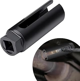 1 PC Car Sensor Socket with Side Wire Slotted, Durable Thickened Metal Vehicle Engine Sensor Replacement, Universal Hexagon Automotive Control Valve Sensor Accessories (Black)