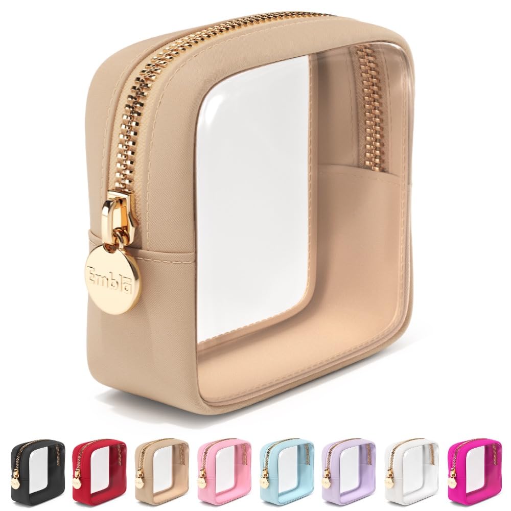 Clear Makeup Bag Zipper Pouch, Transparent Cosmetic Case Organizer, TSA Approved Travel Toiletry Case, Travel Accessories Essentials Makeup Tote for