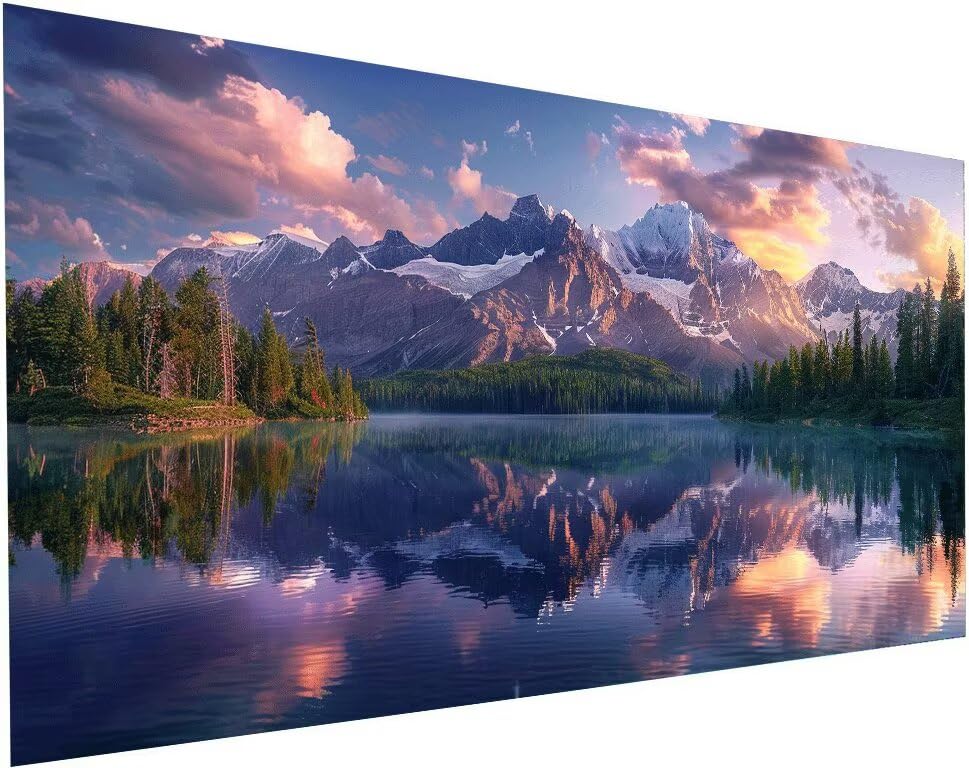 Peinture Diamant Paysage Lac 70x140 cm Kit Complet Activité Manuelle Salon S-467