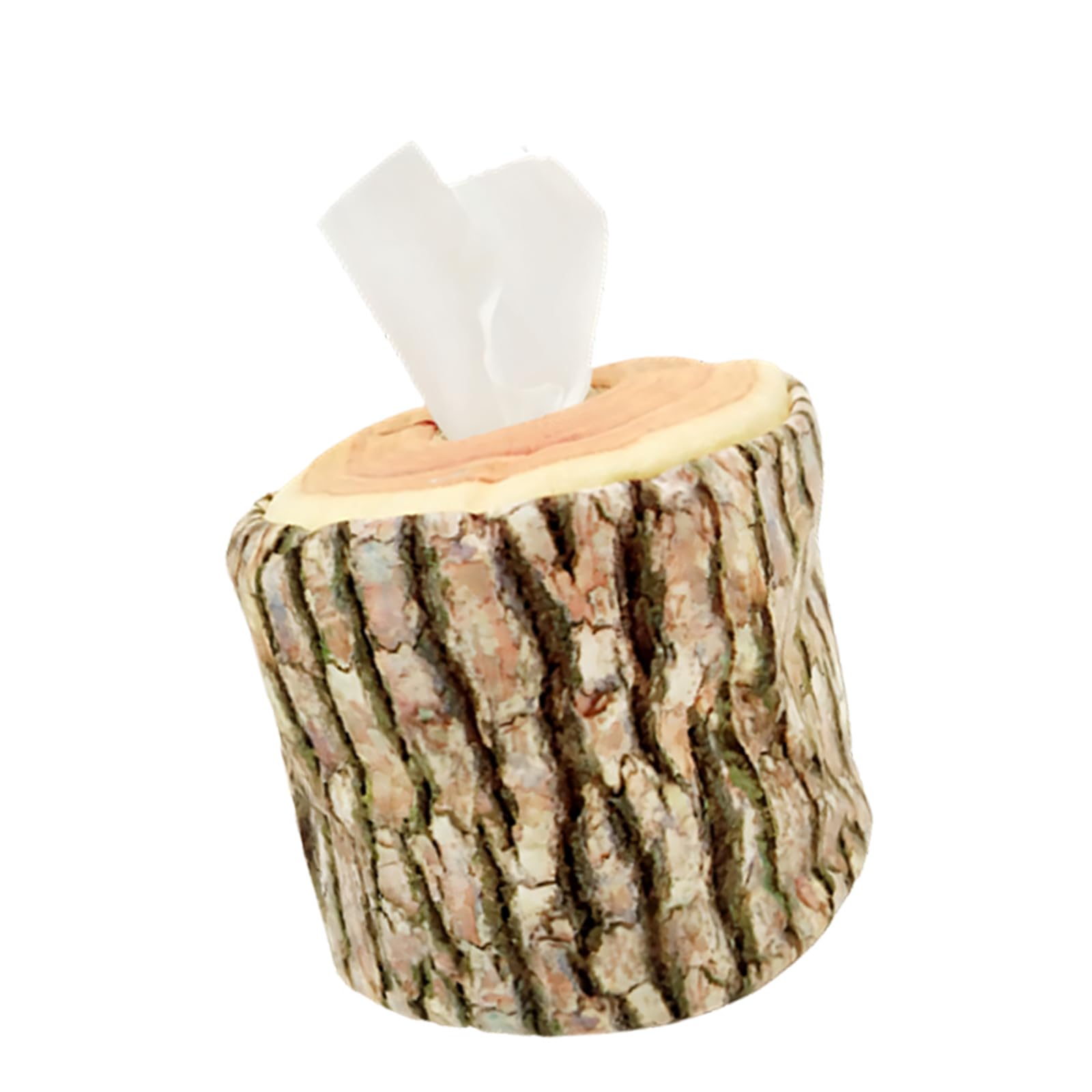 Kalttoy Stylish Plush Wood Look Tissue Box Tissue Container Storage Organiser for Living Room Kitchen Cafe Deck Accessories