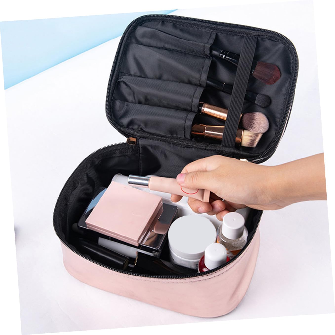 Beaupretty Neceser De Viaje Compacto con Múltiples Compartimentos Organizador De Maquillaje Y Diseño Resistente.