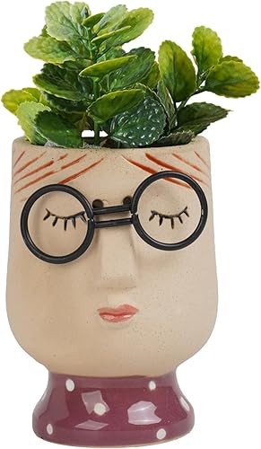 DiliComing Macetas de porcelana para suculentas, paquete de 3 macetas de animales para plantas de interior, perro, vaca y cerdo para plantas de