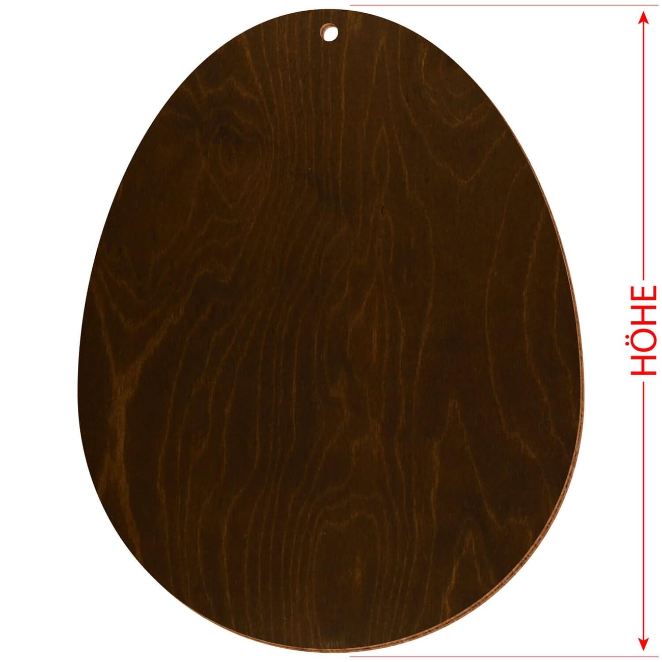 Holz Ostereier Eiche dunkel - beidseitig lackiert mit Loch - 3-50 cm Osterdeko