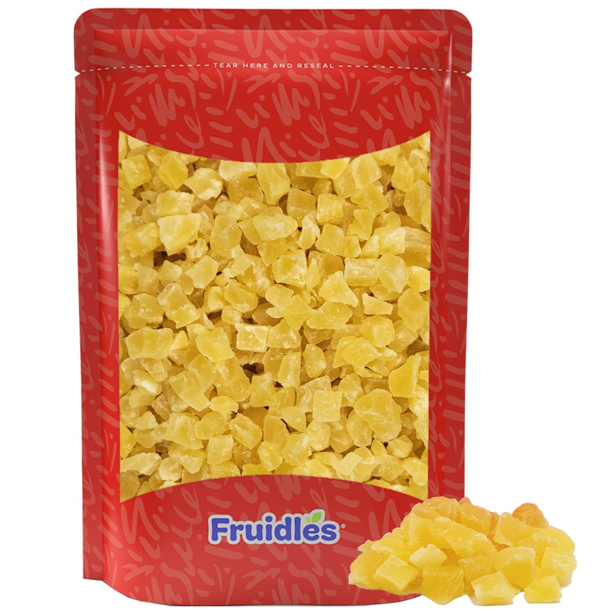 Fruidles Australian Sliced Ginger, Non-GMO, Chewy, Firm, Sweet Tangy Ginger With Dark To Golden Color (Half-Pound)