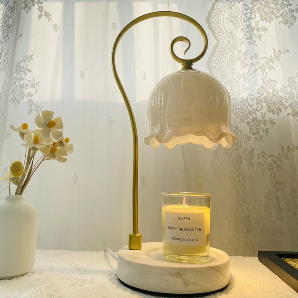 Lampada Scaldacandele, Scaldacandele Elettrico Dall'alto Verso Il Basso per Candela Profumata, Scaldacandele Profumati con 2 Lampadine, per Casa, Camera da Letto, Candela Non Inclusa