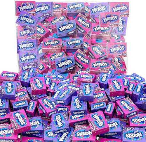Image of DECADENT FOODS Nerds Candy Variety Pack, 3 Grape & Strawberry and 3 Wild Cherry Watermelon, Sour then Sweet, 46g Each, 6 Count, Product of USA