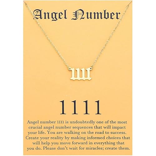 Tasunom Angel Number Choker Necklace Numerology Jewelry for Women