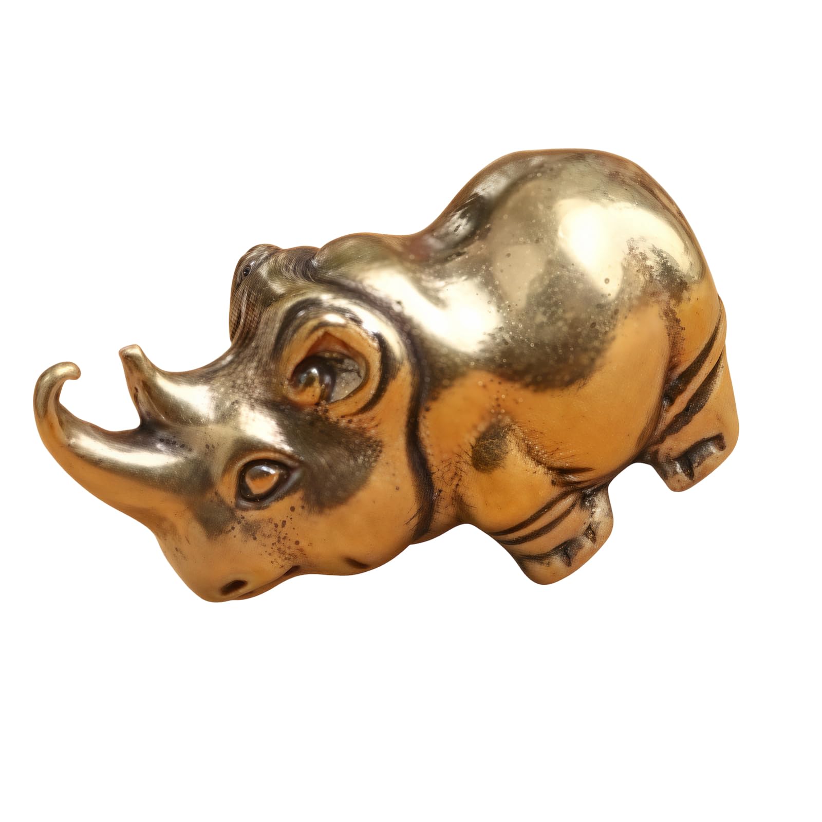 alloneslife Metal Rhinos Statues Rhinos Figurines Animal Sculptures Table Centerpieces Feng Shui Ornament Home Decors Collectible Metal Animal Figurines