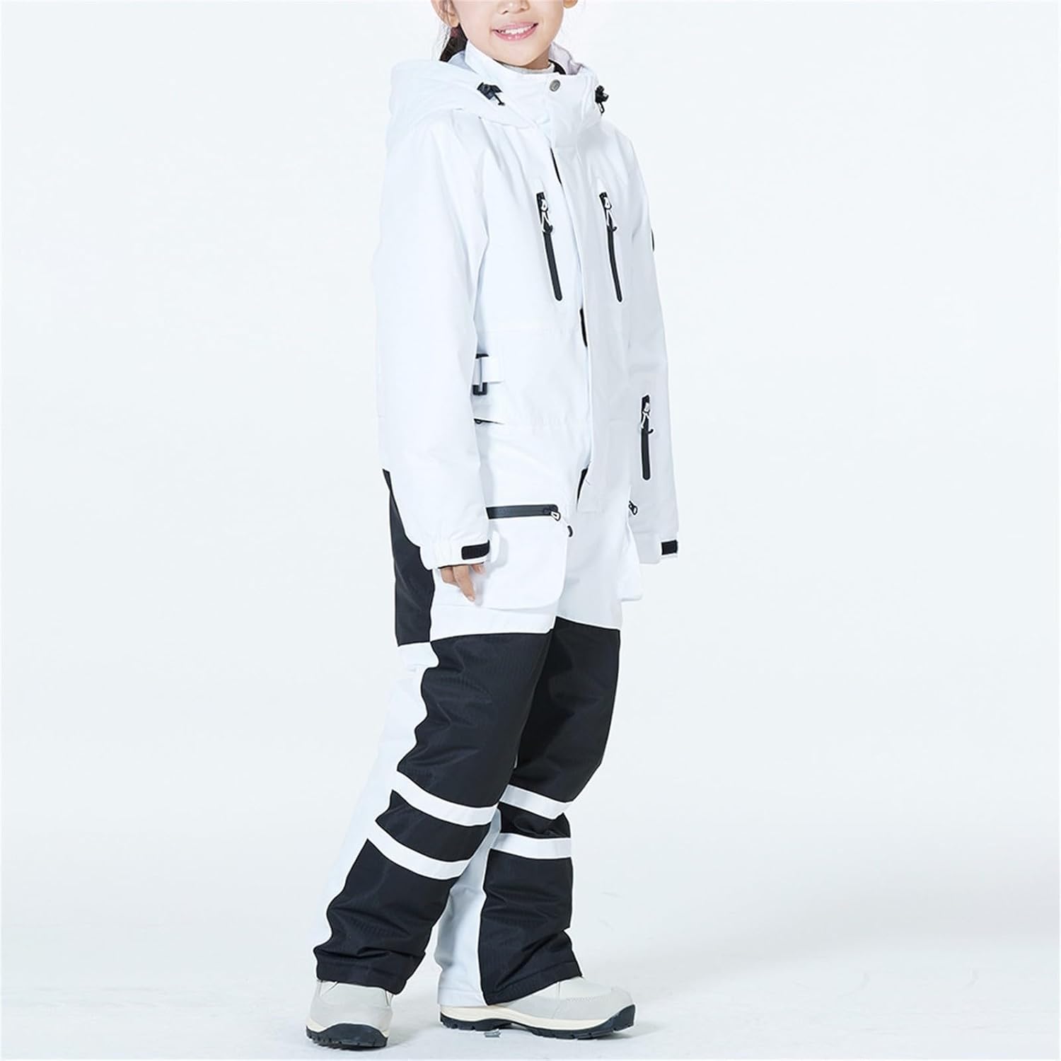 Kid One Piece Snowsuit Plus Size Ski Jumpsuit Boys Girls Winter Outdoor Gear Windproof Ski Jacket with Hood