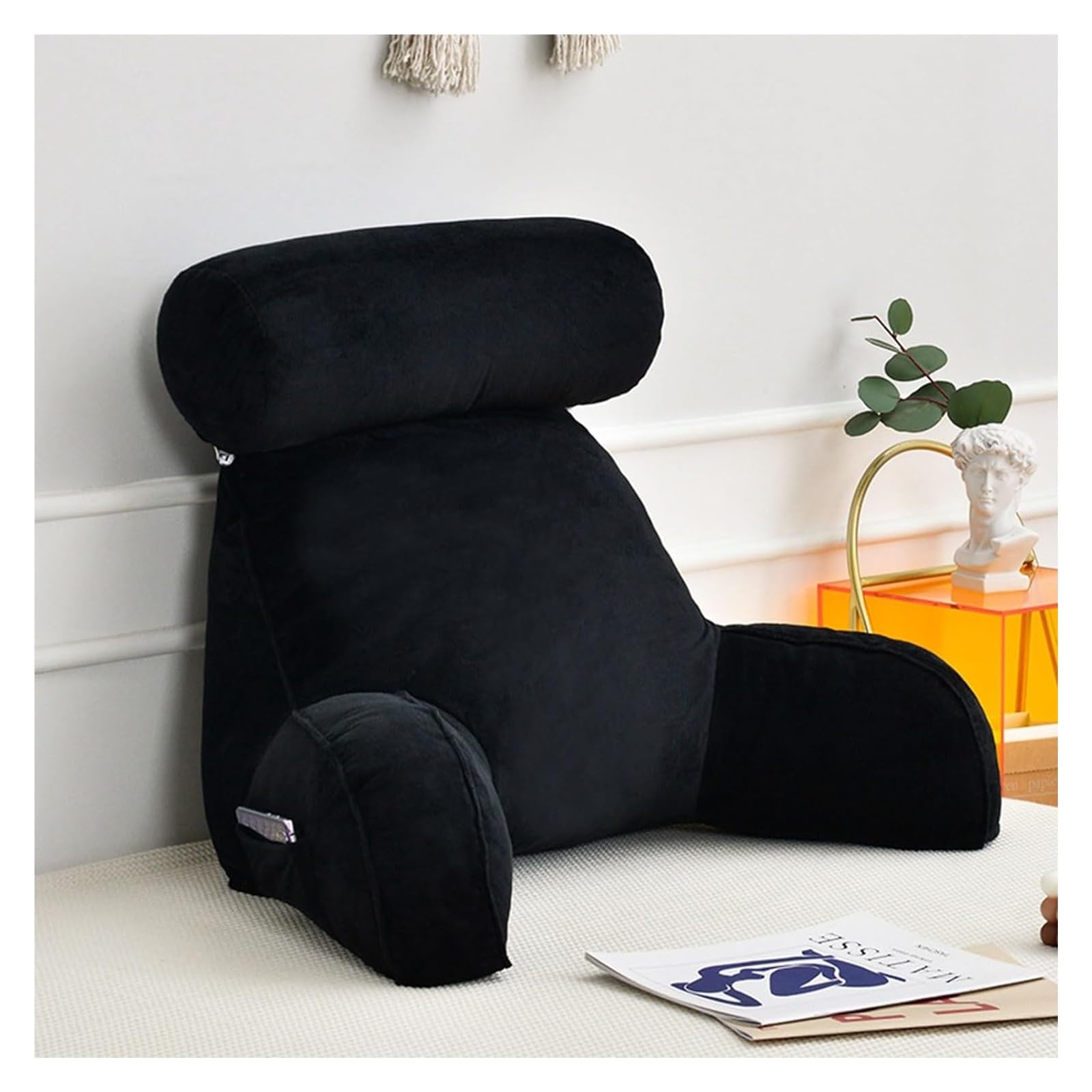 YKMYXZ support pillow， Backrest Multifunctional Support Teens,and Kids For Bed Rest,Arm,Back,Lumbar & Head Neck Coccyx Lower Cushion(Black)