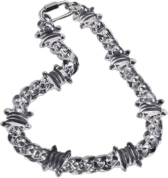Rock Punk Transparent Acrylic Spike Chain Necklace For Men Women New Clear Chain Lock Pendants Necklaces 2021 Jewelry Metal Color Light Yellow Gold Color