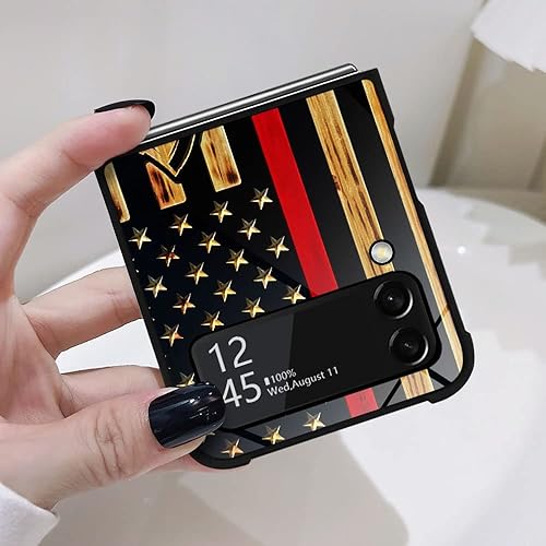 Miniatura 9 de DAIZAG Funda compatible con Samsung Galaxy Z Flip 3 5G, 1776 bandera de Estados Unidos vintage de madera con bandera estadounidense para hombre y