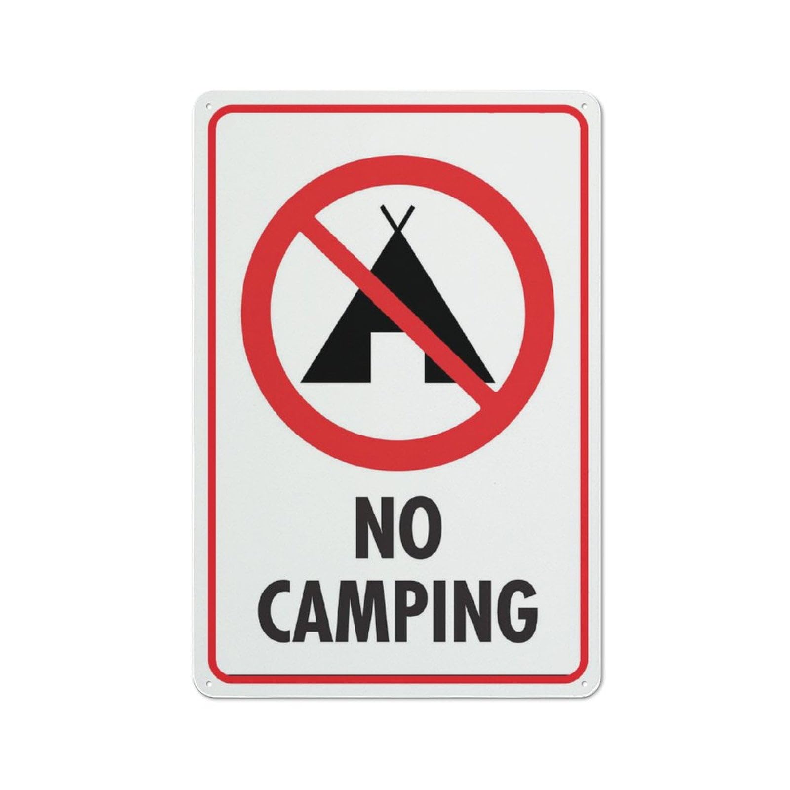 Peiyeety A01 No Camping Sign Outdoor Signs Aluminum 12X8 Inch Uv Ink Printed For House And Business