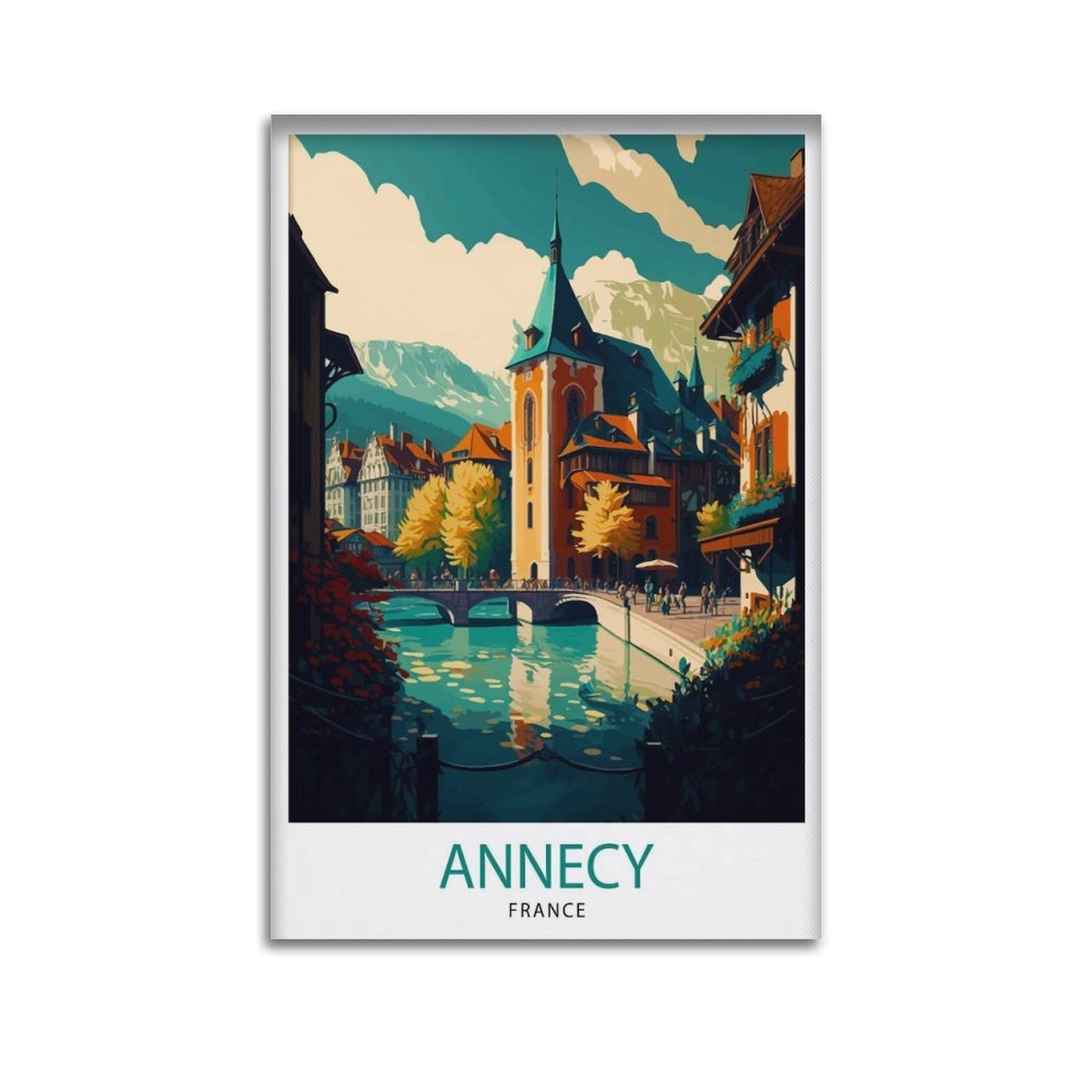 xiaoxiaoshen Annecy France Travel Lake Gift for Traveler Home_5_3 Canvas Poster Wall Art Prints Room Aesthetic Murals Bedroom And Living Decorations 20x30inch(50x75cm)