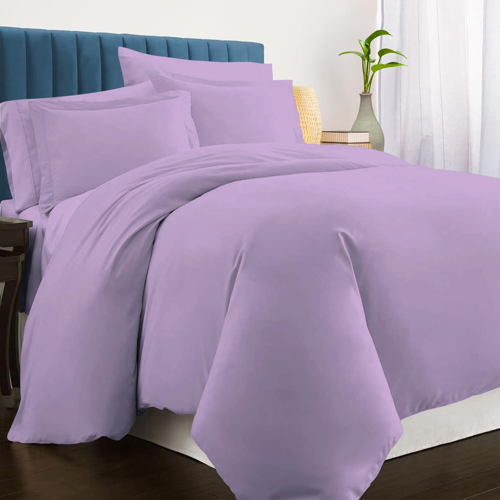 Pizuna Luxurious Cotton Duvet Cover Double Size Purple 1000 Thread Count