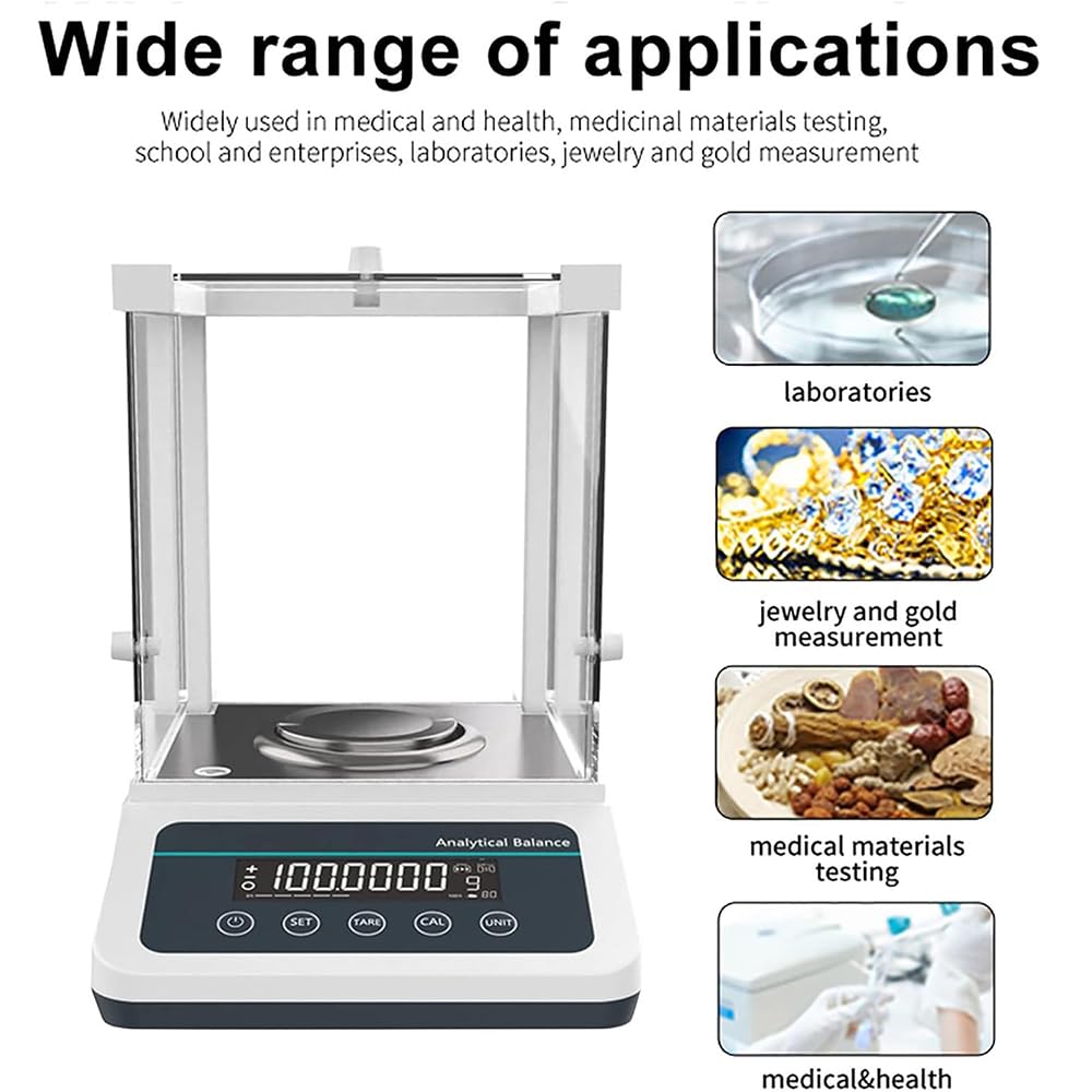 Báscula De Precisión De Laboratorio De 0,0001 G, Balanza Analítica Electrónica Con Interfaz RS-232, Calibración Automática Externa, Paleta De Pesaje De 80 X 80 Mm, Para Laboratorios, Farmacias