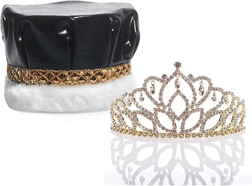 Corona metálica dorada y tiara dorada Mirabella Queen Tiara Royalty Set