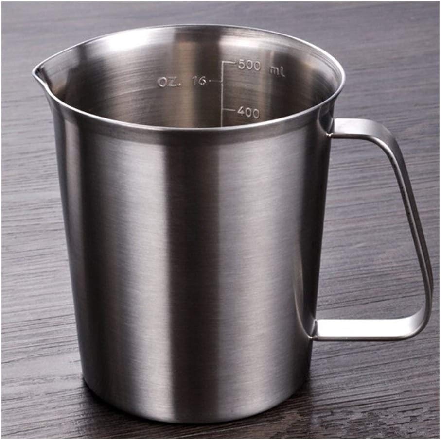 Stainless Steel Milk Cup Scale Measuring Cup Garland Cup Kitchen Tools (Color : 500ml) (1000ml)