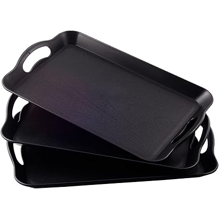 Amazon.com: Plastic Tray with Handles, 2 Pack Multi-Purpose Rectangular ...
