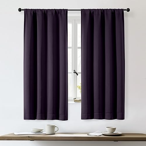 Miniatura 13 de OWENIE Sally Ever Green Cortinas Opacas para Dormitorio Sala de Estar 63 Pulgadas de Largo Juego de 2 Paneles, Aislamiento Térmico Ahorro de Energía