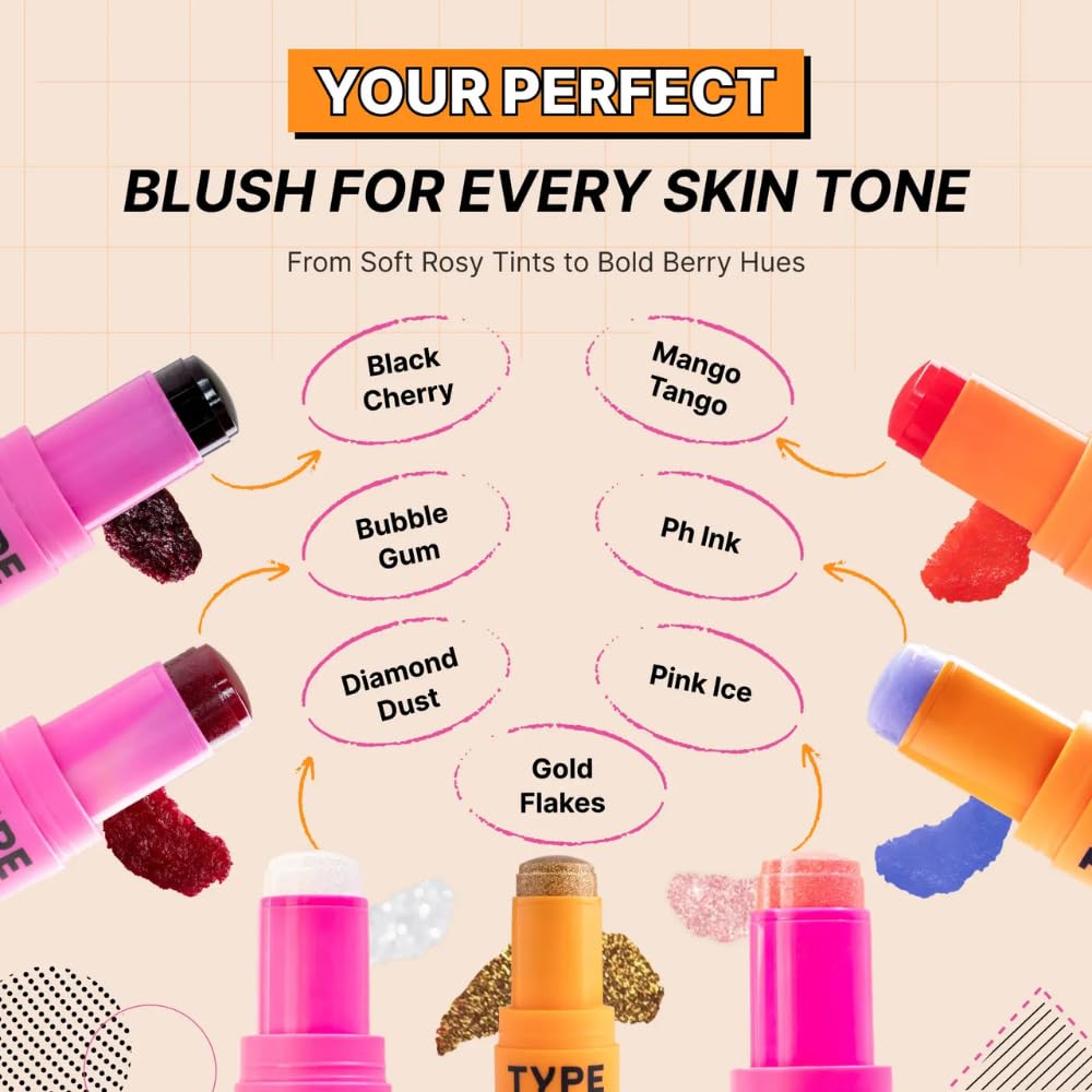 Type Beauty Inc. Soak It Hydra Jelly Tint - Cheeks, Lips, Eyes For Deep Hydration and Anti Aging - Gold Flakes 90 2