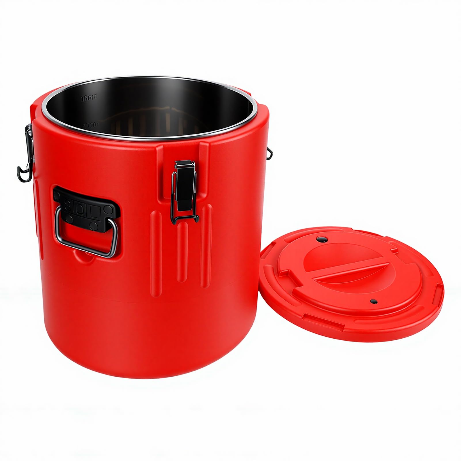 Contenedor Aislado Comercial, Cubo de Almacenamiento de Alimentos Fríos y Calientes de Acero Inoxidable de 40 Litros, con Retención de Temperatura las 24 Horas y Tapa Sellada, Ideal para
